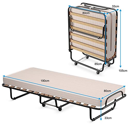 Imagen Descansa con estilo en la cama plegable costway 80x190cm