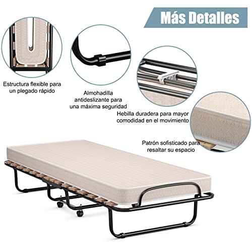 Imagen Descansa con estilo en la cama plegable costway 80x190cm