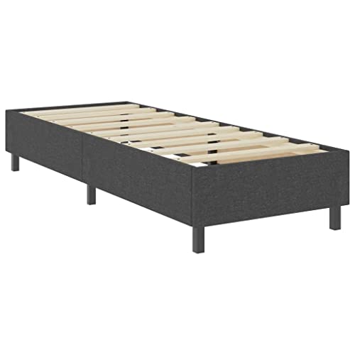 Imagen Conjunto cama box spring individual tapizada en gris oscuro