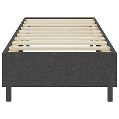 Imagen Conjunto cama box spring individual tapizada en gris oscuro