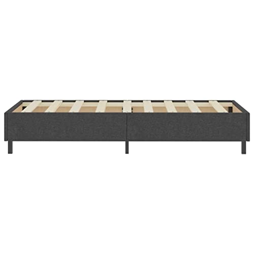 Imagen Conjunto cama box spring individual tapizada en gris oscuro