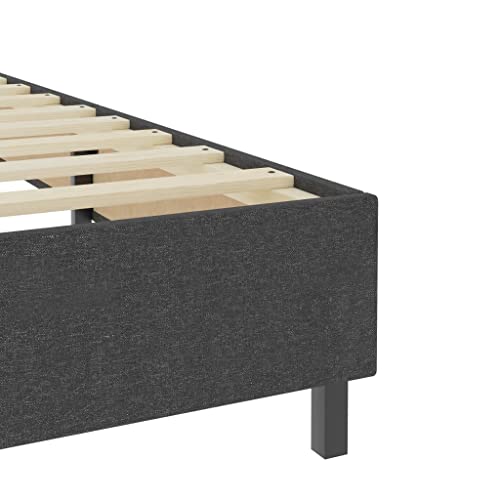 Imagen Conjunto cama box spring individual tapizada en gris oscuro