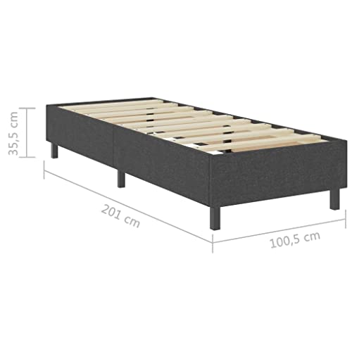 Imagen Conjunto cama box spring individual tapizada en gris oscuro