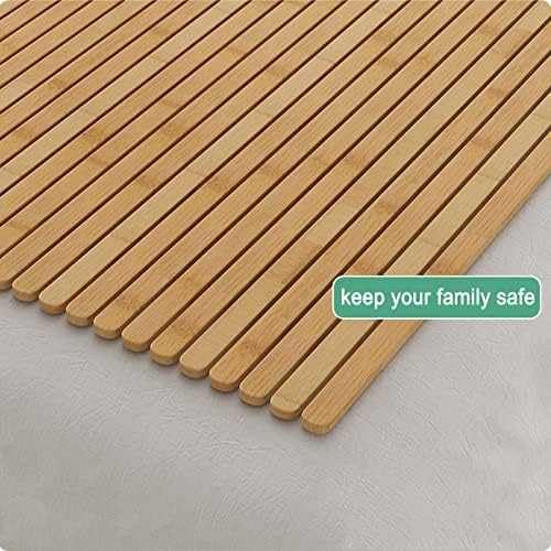 Imagen Conjunto de descanso colchon de bambu enrollable listones de madera almohadilla plegable mejora tu descanso