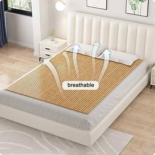 Imagen Conjunto de descanso colchon de bambu enrollable listones de madera almohadilla plegable mejora tu descanso