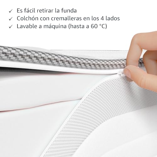 Imagen Colchon de muelles ensacados amazon basics con 7 zonas firmeza media 140x200 cm blanco