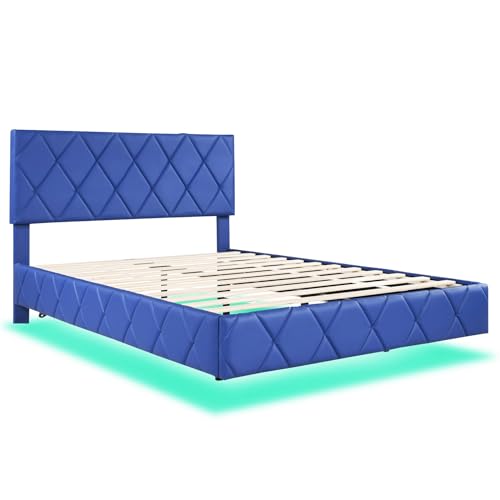 Imagen Cama flotante azul con luz led para adultos y adolescentes