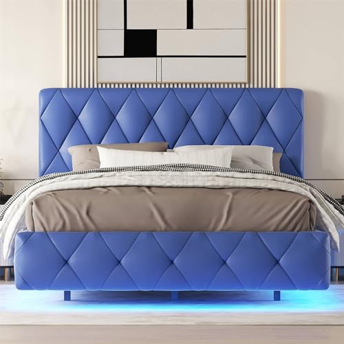 Imagen Cama flotante azul con luz led para adultos y adolescentes