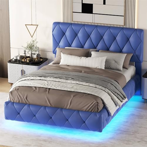 Imagen Cama flotante azul con luz led para adultos y adolescentes