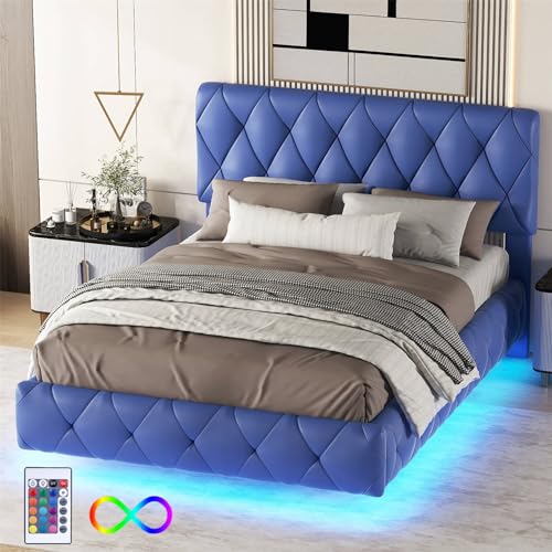 Imagen Cama flotante azul con luz led para adultos y adolescentes