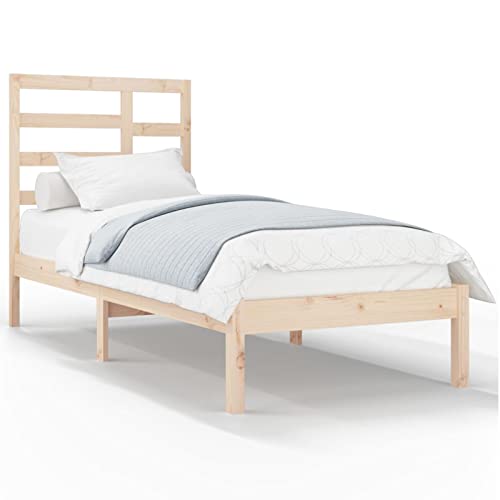 Imagen Base de cama zeyuan estructura individual en madera maciza 90x190 cm