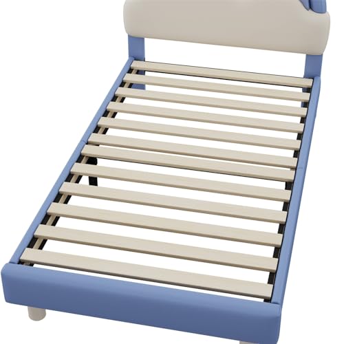 Imagen Cama individual ajustable con cabecera robusta y practica en azul