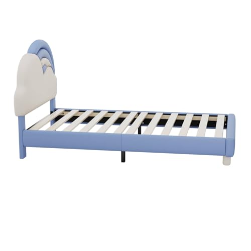 Imagen Cama individual ajustable con cabecera robusta y practica en azul