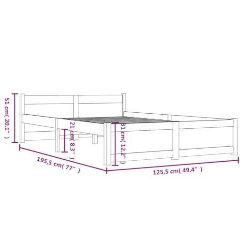 Imagen Base de cama vidaxl madera maciza 120x190 cm