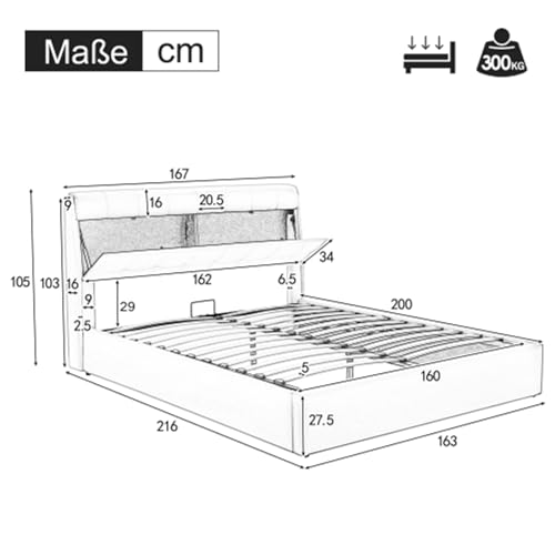 Imagen Cama tapizada con almacenamiento y estructura hidraulica