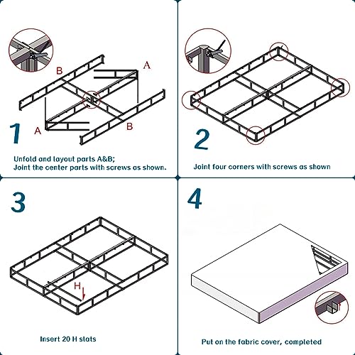 Imagen Somier metalico ezbeds king montaje facil sin ruido antideslizante