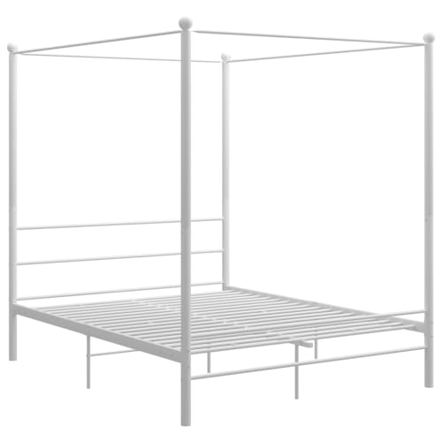 Imagen Renueva tu dormitorio con la cama matrimonial vidaxl de metal blanco