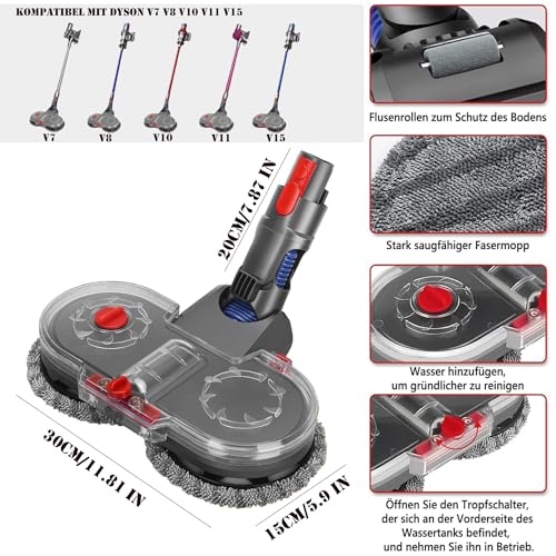 Imagen Dyson v11 v10 v8 v7 v15 limpiaparabrisas electrico fictezlove con deposito de agua y almohadillas lavables