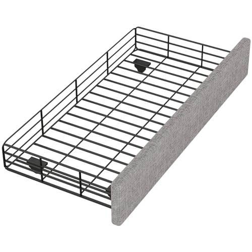 Imagen Cama tapizada con cabecera ajustable y cajones de almacenamiento - diseño elegante en gris ideal para adultos y adolescentes