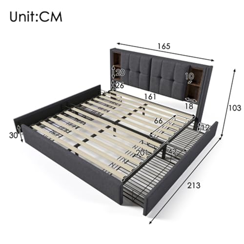 Imagen Cama doble inteligente con usb y espacio extra