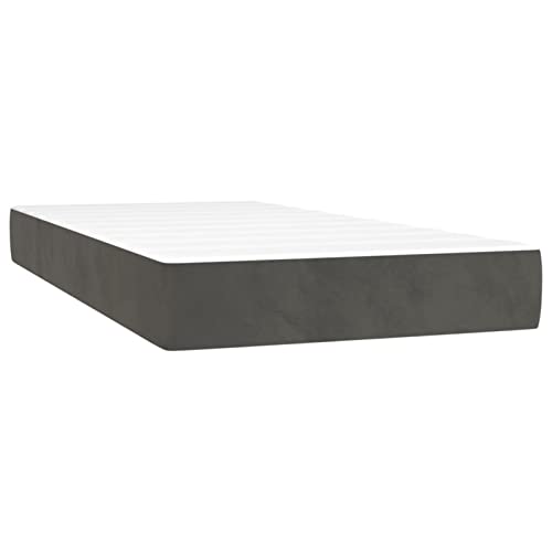 Imagen Cama box spring lappoh terciopelo gris oscuro 90x200 cm