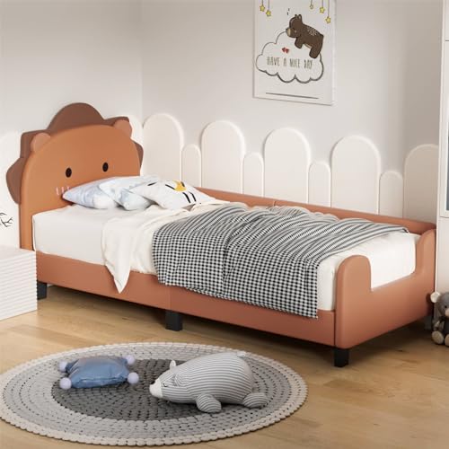 Imagen Descubre la cama infantil 90x200 cm en color naranja simple y duradera