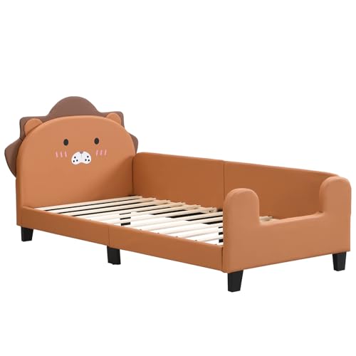 Imagen Descubre la cama infantil 90x200 cm en color naranja simple y duradera