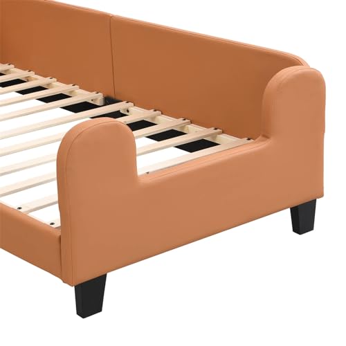 Imagen Descubre la cama infantil 90x200 cm en color naranja simple y duradera