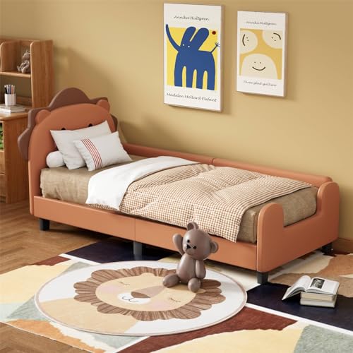 Imagen Descubre la cama infantil 90x200 cm en color naranja simple y duradera