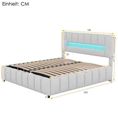 Imagen Cama led con almacenamiento dormitorios pequeños