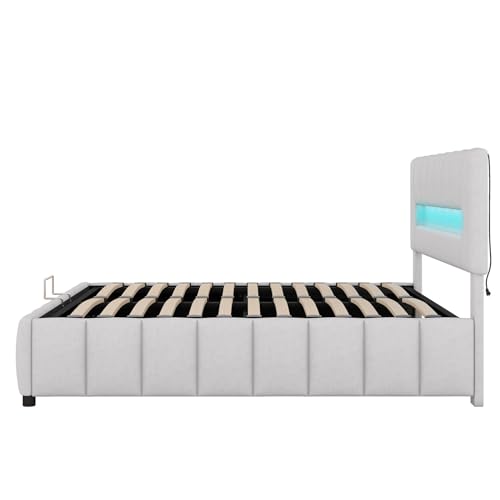 Imagen Cama led con almacenamiento dormitorios pequeños