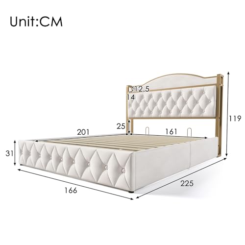 Imagen Cama doble tapizada con carga usb canape y colchon incluido