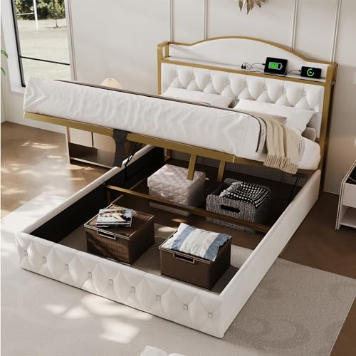 Imagen Cama doble tapizada con carga usb canape y colchon incluido