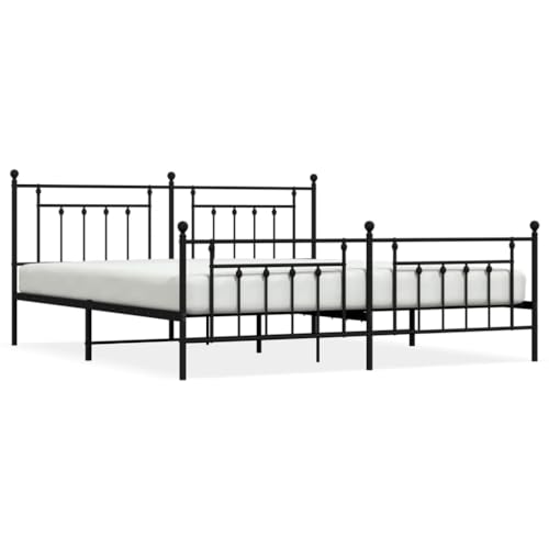 Imagen Estructura de cama junzai en metal negro 193x203cm robusta y elegante