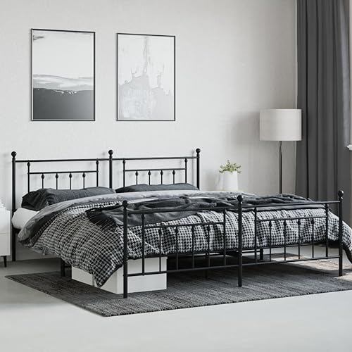 Imagen Estructura de cama junzai en metal negro 193x203cm robusta y elegante