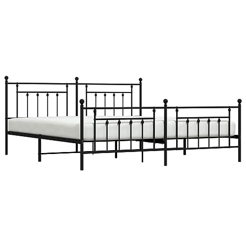 Imagen Estructura de cama junzai en metal negro 193x203cm robusta y elegante