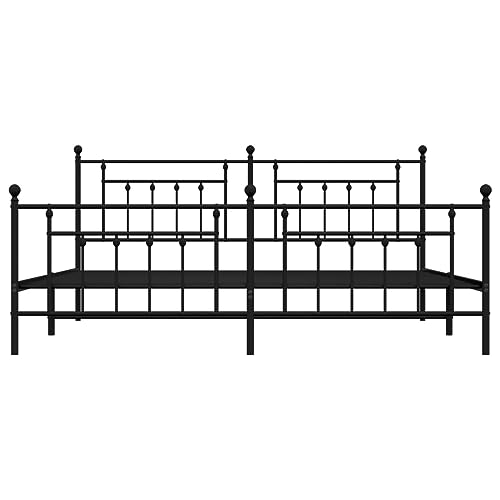 Imagen Estructura de cama junzai en metal negro 193x203cm robusta y elegante