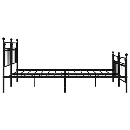 Imagen Estructura de cama junzai en metal negro 193x203cm robusta y elegante