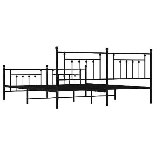 Imagen Estructura de cama junzai en metal negro 193x203cm robusta y elegante