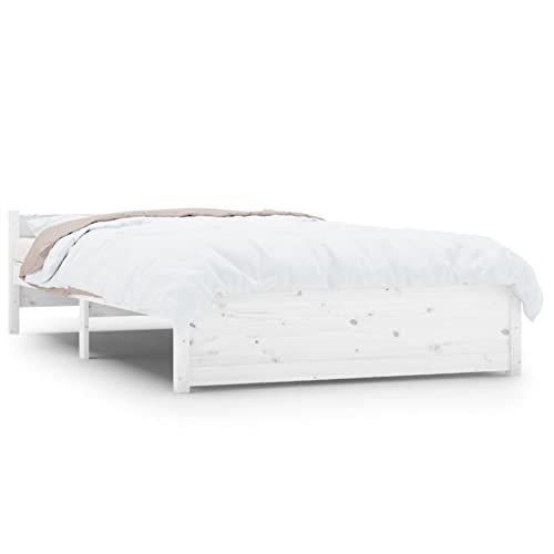 Imagen Cama de madera maciza zhoumin blanco 120x190 cm - elegancia y calidad en tu dormitorio