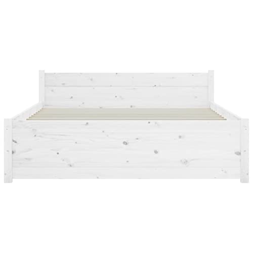 Imagen Cama de madera maciza zhoumin blanco 120x190 cm - elegancia y calidad en tu dormitorio