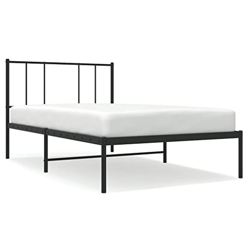 Imagen Cama juvenil junzai estructura metalica negra 75x190 cm