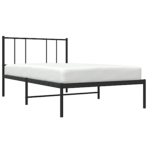 Imagen Cama juvenil junzai estructura metalica negra 75x190 cm