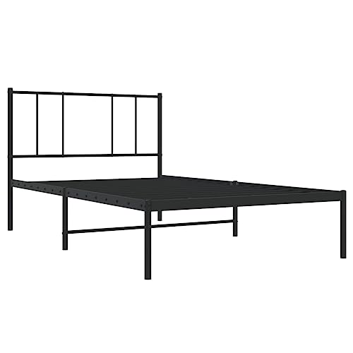 Imagen Cama juvenil junzai estructura metalica negra 75x190 cm