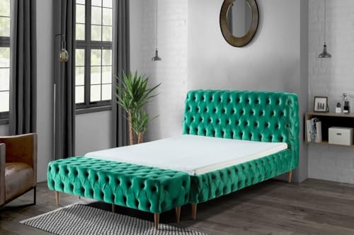 Imagen Cama doble chesterfield de lujo en verdemarron - descanso con estilo