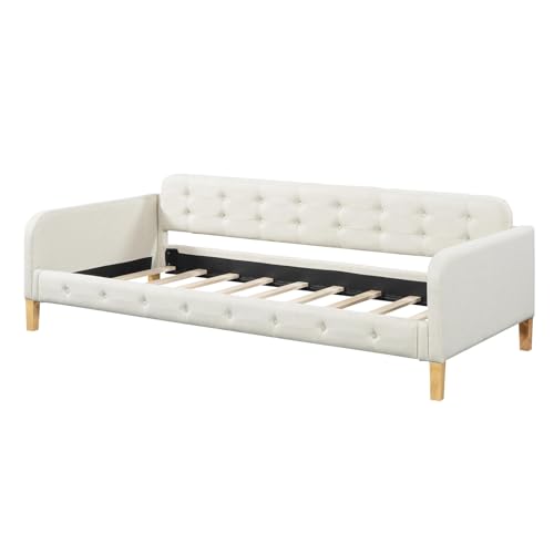 Imagen Compacta y elegante sofa cama juvenil 90x200cm en beige