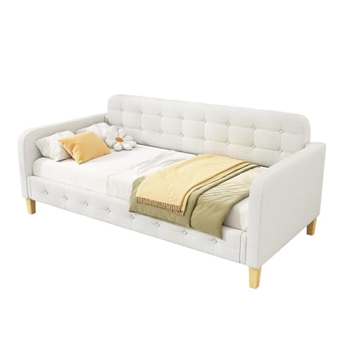 Imagen Compacta y elegante sofa cama juvenil 90x200cm en beige