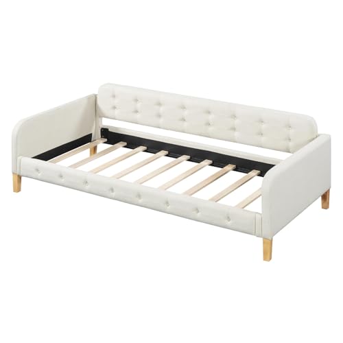 Imagen Compacta y elegante sofa cama juvenil 90x200cm en beige