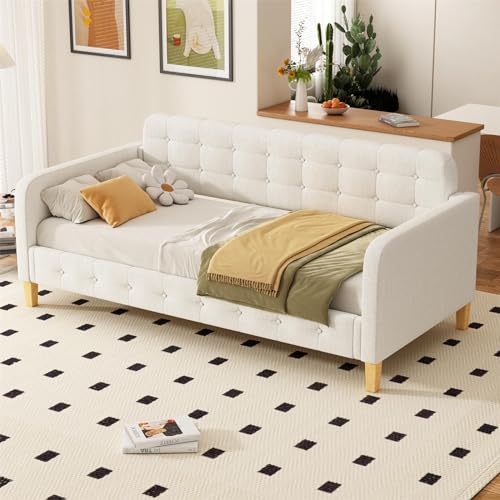 Imagen Compacta y elegante sofa cama juvenil 90x200cm en beige