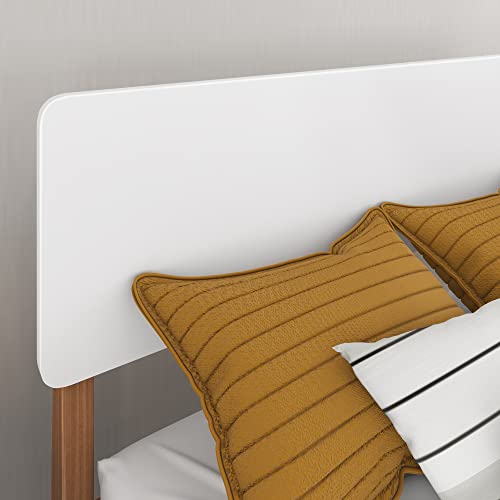 Imagen Marco cama individual mid-century madera maciza blanconuez